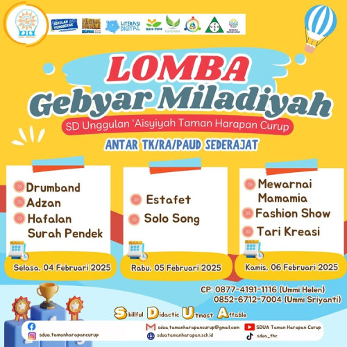 Gebyar Miladiyah SDUA: Lomba-Lomba Antar TK/RA/PAUD Sederajat