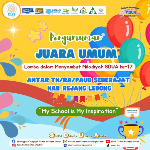 PENGUMUMAN LOMBA GEBYAR MENYAMBUT MILADIYAH SDUA