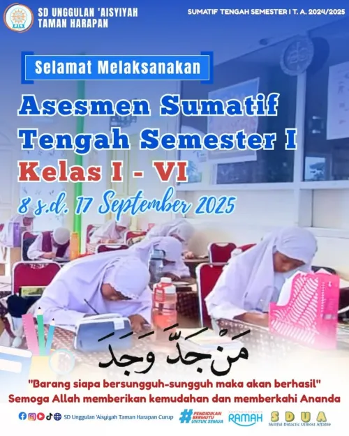 Siswa SD Unggulan ‘Aisyiyah Taman Harapan Laksanakan Asesmen Sumatif Tengah Semester I